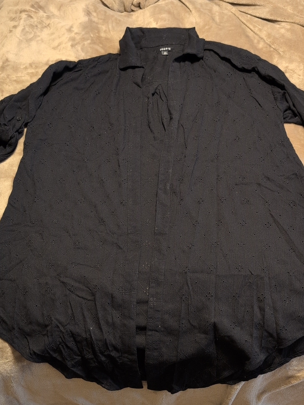 torrid Black Eyelet Open Front Swim Coverup/Kimono  Size 00
